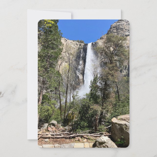 Yosemite National Park waterfalls 2024 diecut Invitation (Front)