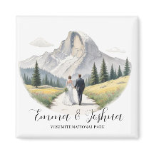 Yosemite National Park Wedding Magnet - Custom