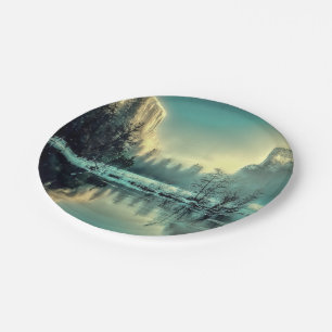 Yosemite Park Sunrise Paper Plate