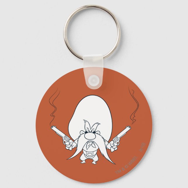 Yosemite Sam Smoking Guns Key Ring (Front)