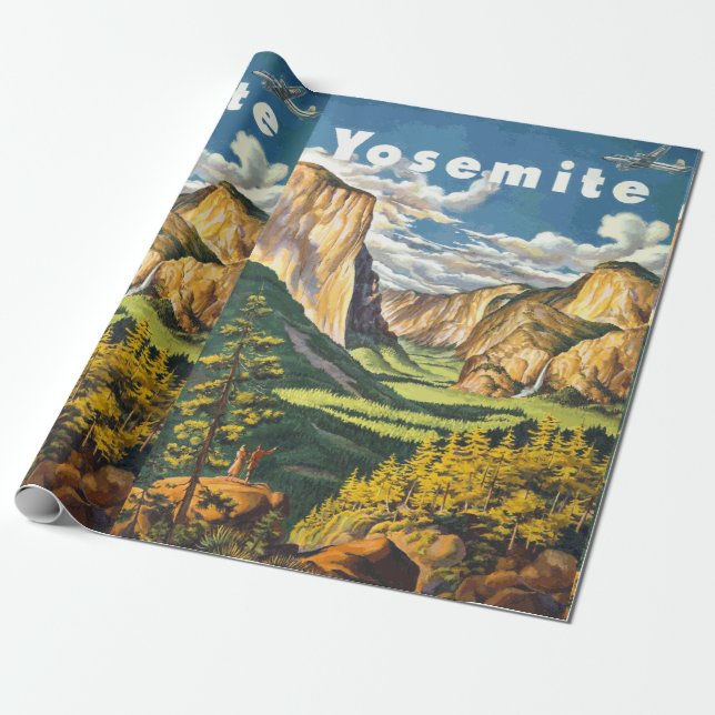 Yosemite Travel Art Wrapping Paper (Unrolled)
