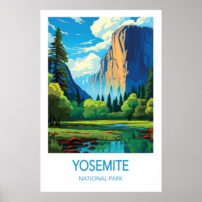 Yosemite Travel Poster National Park Art (Front)