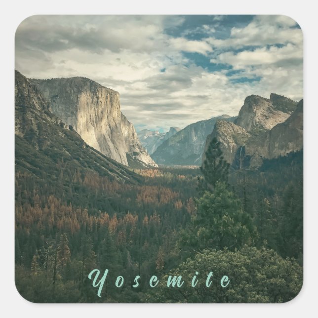 Yosemite Tunnel View Square Sticker (Front)