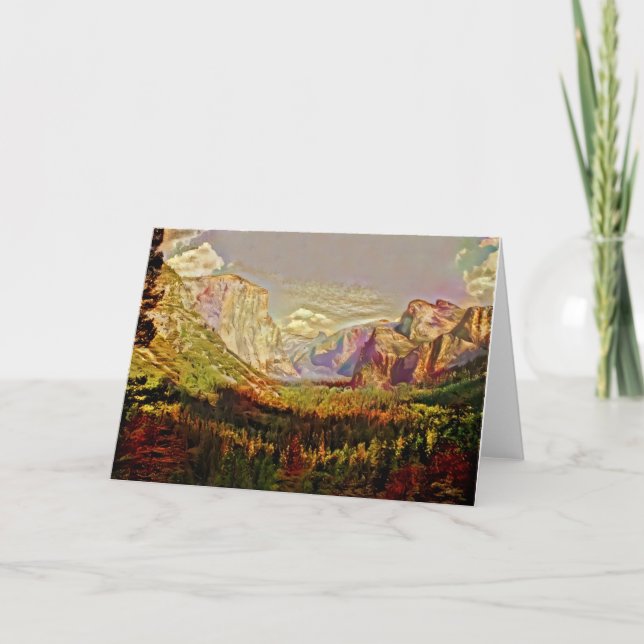 Yosemite Valley Artsy Note Card (Front)