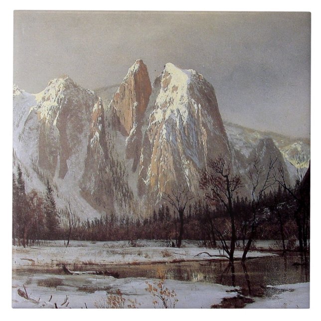 Yosemite Valley, California (Cathedral Rock) Ceramic Tile (Front)