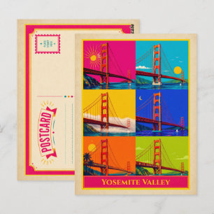 Yosemite Valley California Golden Gate Bridge Postcard