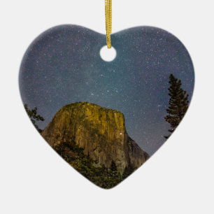 Yosemite Valley El Capitan night sky Ceramic Tree Decoration