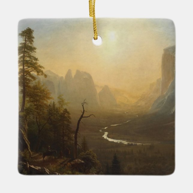 Yosemite Valley, Glacier Point Trail Ceramic Tree Decoration (Front)