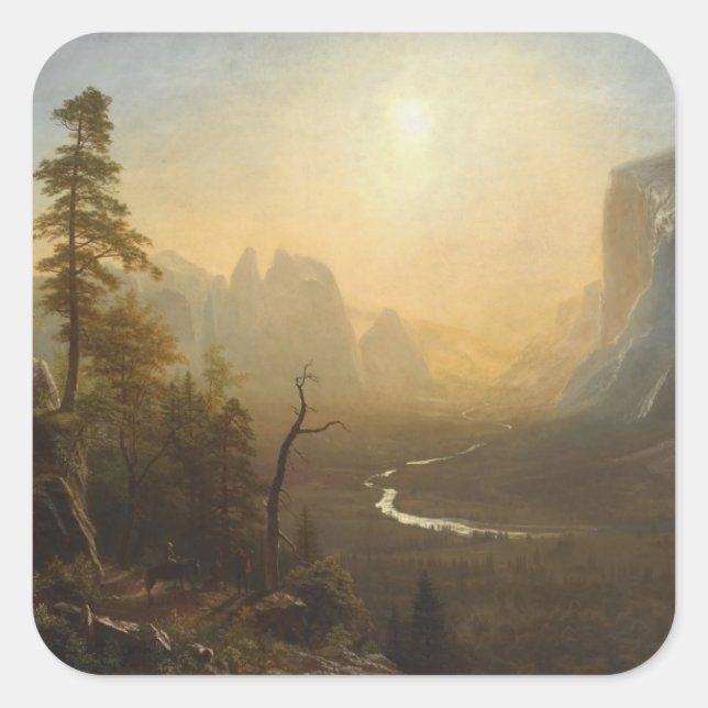 Yosemite Valley, Glacier Point Trail Square Sticker (Front)