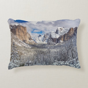 Yosemite Valley in Snow Decorative Cushion