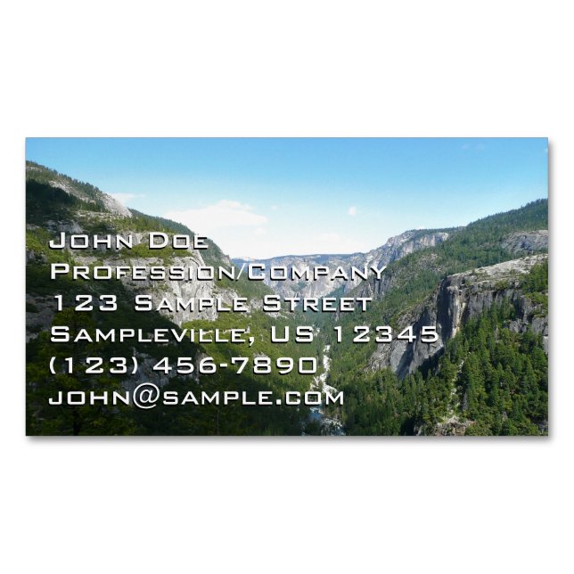 Yosemite Valley in Yosemite National Park Magnetic Business Card (Front)