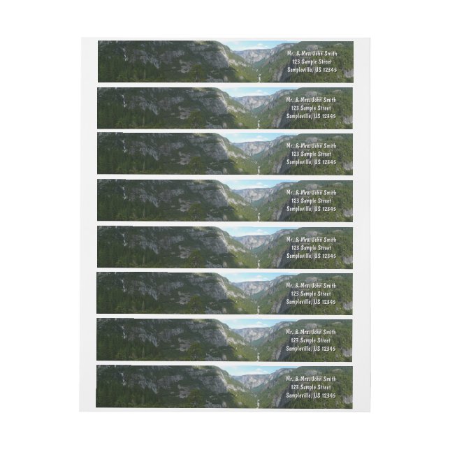 Yosemite Valley in Yosemite National Park Wrap Around Label (Sheet)