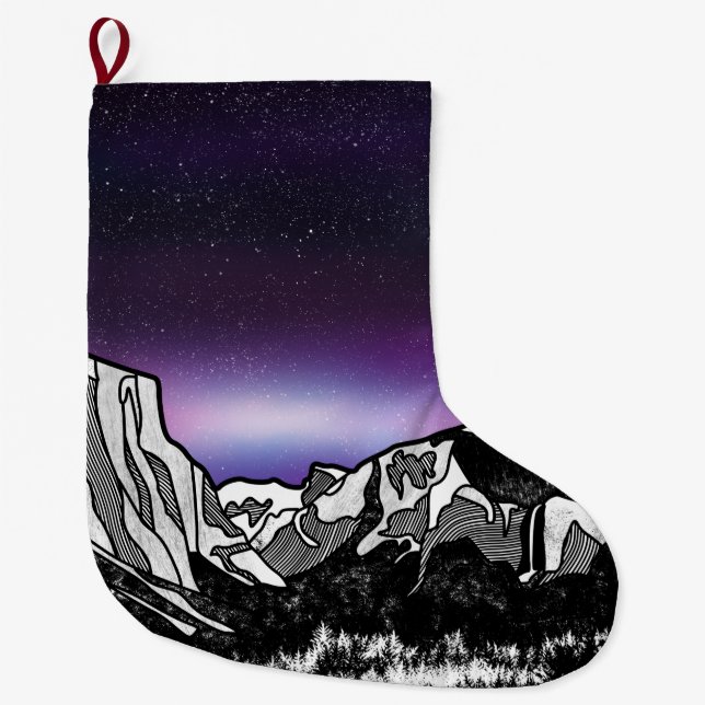 Yosemite Valley Large Christmas Stocking (Front)
