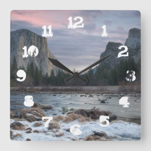 Yosemite Valley Square Wall Clock