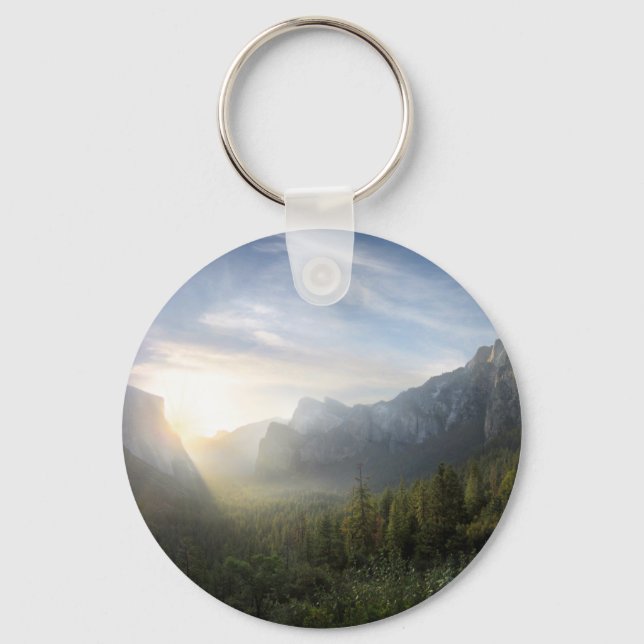 Yosemite Valley Sunrise from Inspiration Point Key Ring (Front)