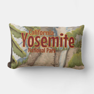 Yosemite Vintage Poster Lumbar Cushion