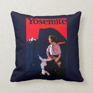 Yosemite Vintage PosterYosemite, CA Cushion