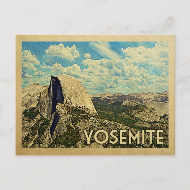 Yosemite Vintage Travel Postcard (Front)