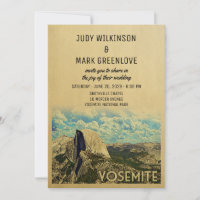 Yosemite Wedding Invitation Vintage National Park