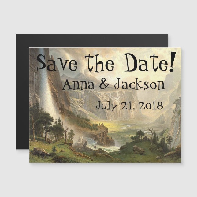 Yosemite Wilderness Falls Save Date Magnetic Card (Front/Back)