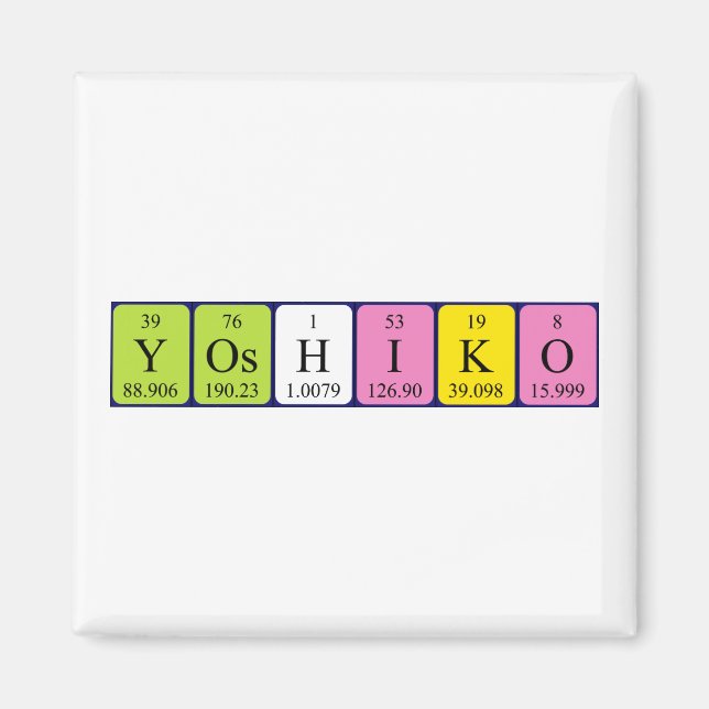 Yoshiko periodic table name magnet (Front)