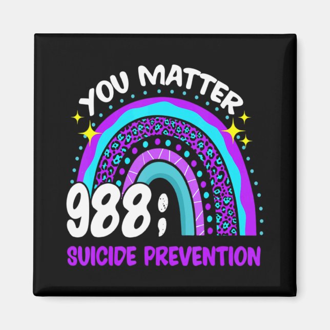 You 988 Suicide Prevention Awareness Leopar  Magnet (Front)