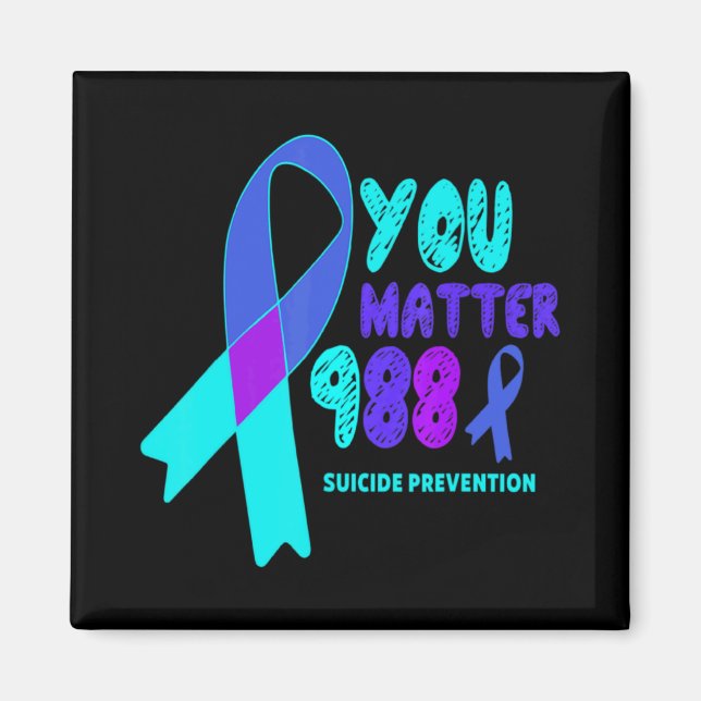 You 988 Suicide Prevention Awareness Rainbo  Magnet (Front)