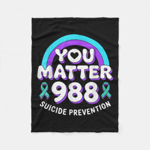 You 988 Suicide Prevention Awareness Rainbow Ribbo Fleece Blanket