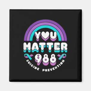 You 988 Suicide Prevention Awareness Rainbow Ribbo Magnet