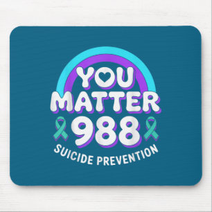 You 988 Suicide Prevention Awareness Rainbow Ribbo Mouse Pad