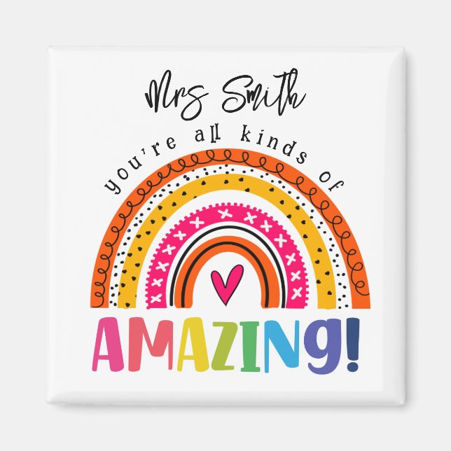 you all kinds of amazing teacher gift magnet (Front)