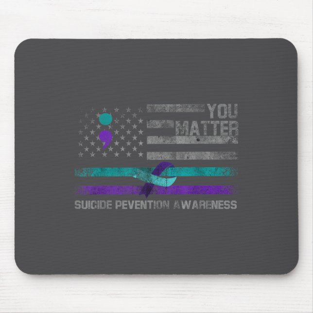 You American Flag Suicide Prevention Awareness  Mouse Pad (Front)
