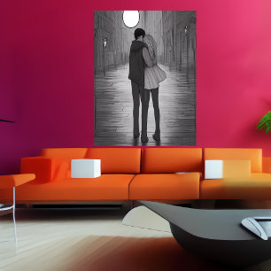 You and me AI Art Poster