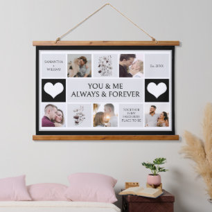 You and Me Always & Forever Photo Collage Hanging Tapestry