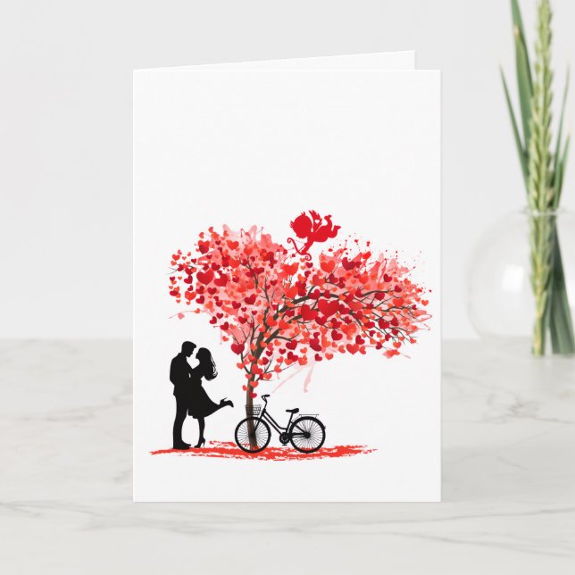 You and Me, and Cupid Personalised Folded Card (Front)
