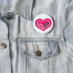 You And Me (Cute Cartoon Pigs) 6 Cm Round Badge