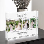 You and Me Forever and Always Elegant Leaf Wedding Photo Block<br><div class="desc">Elegant and romantic wedding photo block, lettered with "you and me forever and always". The photo template displays your wedding pictures in vertical portrait format and you can further personalise with your names and wedding date. Your pictures are framed with a delicate leaf design and you are welcome to change...</div>