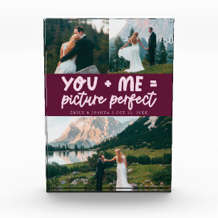 You and Me Picture Perfect Newlywed Cranberry Photo Block