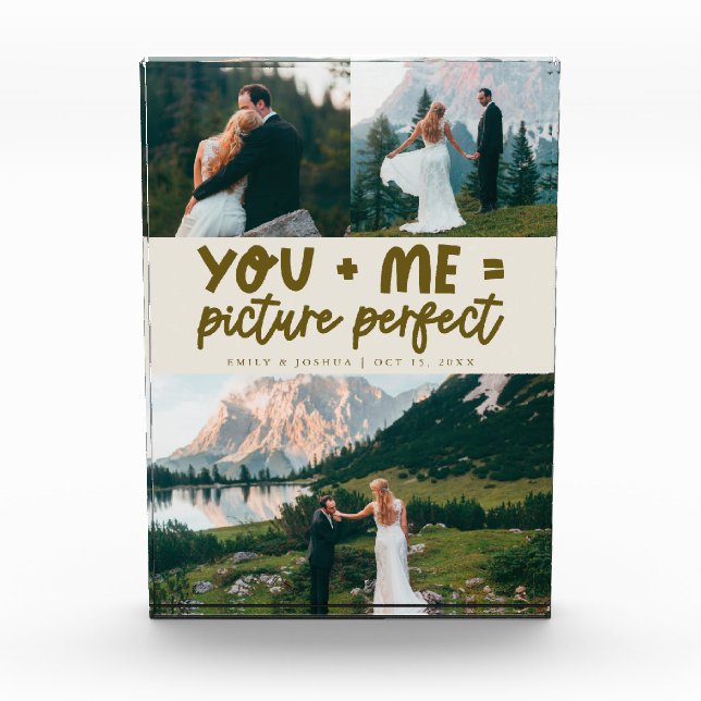 You and Me Picture Perfect Newlywed Cream Photo Block (Front)