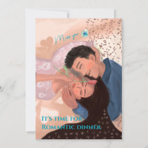 You and Me Romantic Dinner Invitation