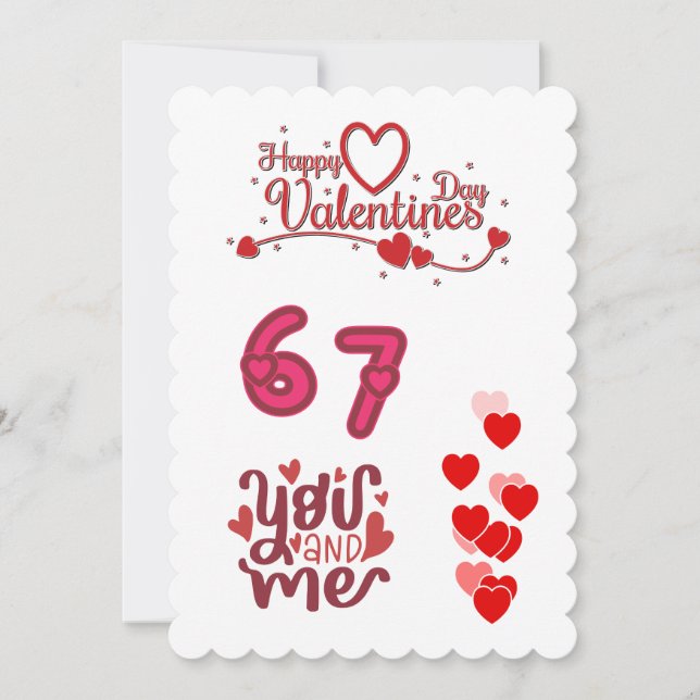  You and Me Romantic Heart Pattern Valentine's Day Holiday Card (Front)