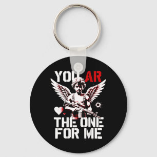 You AR The One for Me Cupid on Back Key Ring