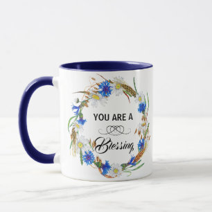You Are A Blessing Ceramic Coffee Mug - Navy Blue