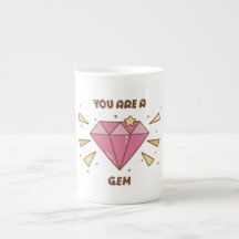 You Are a Gem Cute Motivational Pink Gem Coffee Mu