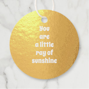 You are a little Ray of Sunshine yellow custom Favour Tags