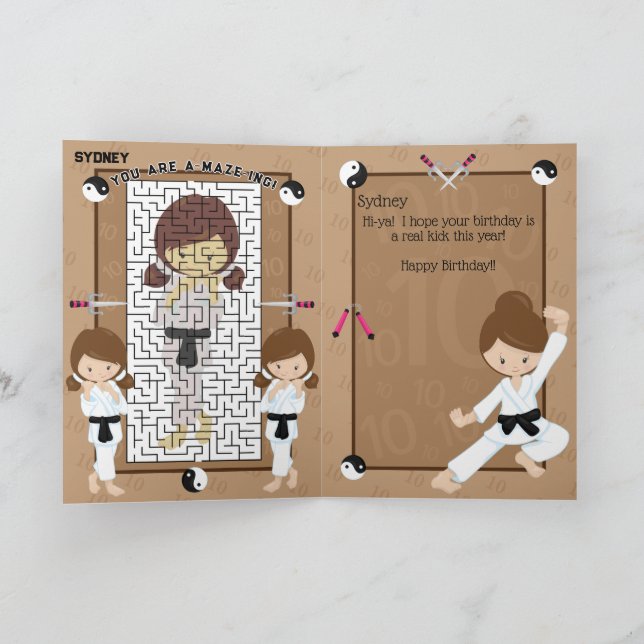 You are A-Maze-ing Girls Karate Happy Birthday Card (Inside)
