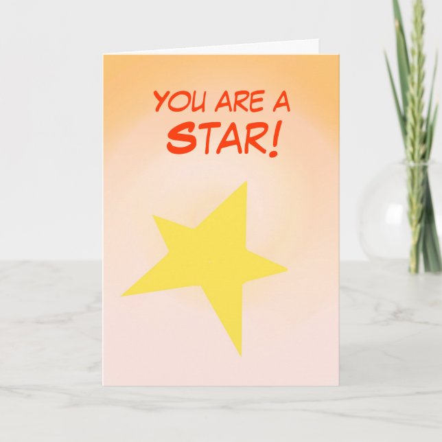 You are a Star, Congratulations Card customise (Front)