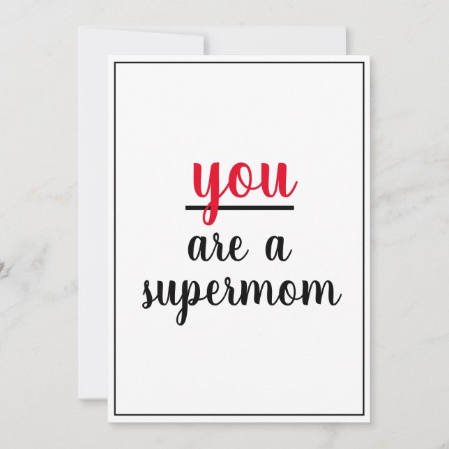  You Are a Supermom Gesture Mother Appreciation Thank You Card (Front)