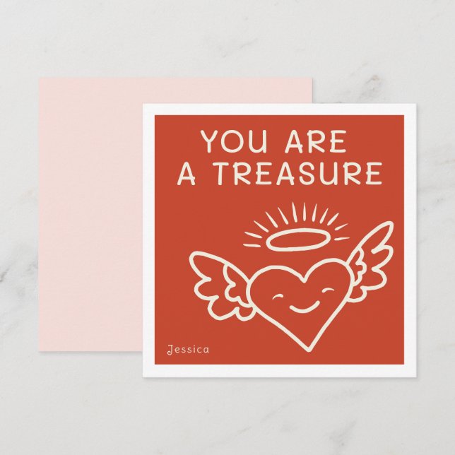 You Are a Treasure Ruby Valentine Holiday Card (Front/Back)