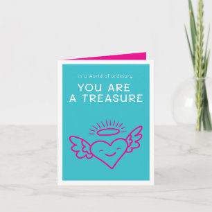 You Are a Treasure Tropical Blue Valentine Holiday Card